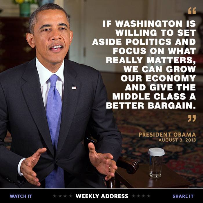 President Obama’s Weekly Address: “Securing a Better Bargain for the Middle Class”