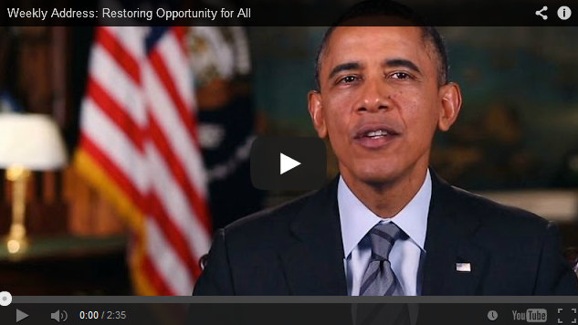 Weekly Address: Restoring Opportunity for All