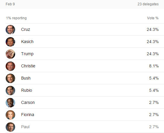 Rolling New Hampshire Results As They Come In