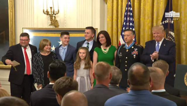 President Trump at Presentation of the Congressional Medal of Honor to Staff Sergeant David Bellavia, U.S. Army
