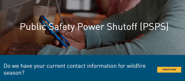 PG&E Encourages Customers to Update Their Contact Information, So They Can be Prepared for Public Safety Power Shutoffs