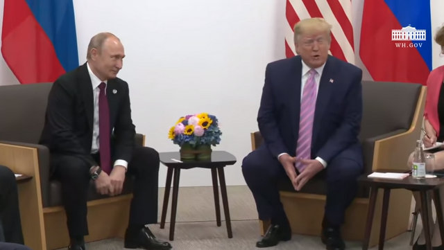 President Trump and President Putin Before Bilateral Meeting in Japan
