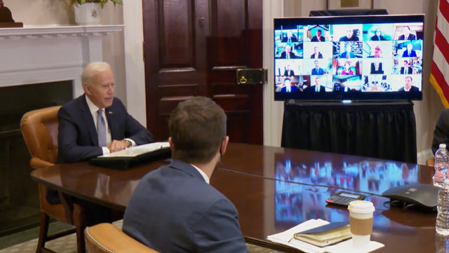 President Biden at a Virtual CEO Summit on Semiconductor and Supply Chain Resilience