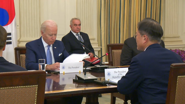 President Biden and President Moon Jae-in of the Republic of Korea Before Bilateral Meeting