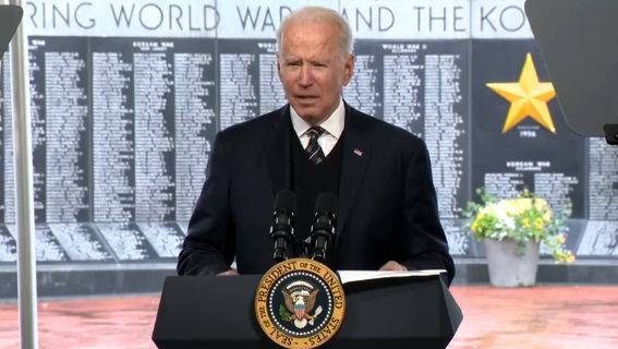 President Biden at an Annual Memorial Day Service at Veterans Memorial Park