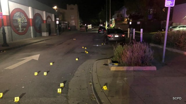 Shots Exchanged Between Parties on Elm Street near Pacific Avenue