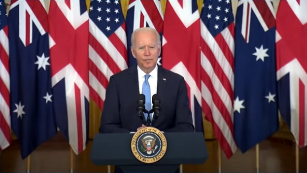 President Biden, Prime Minister Morrison of Australia, and Prime Minister Johnson of the United Kingdom Announcing the Creation of AUKUS