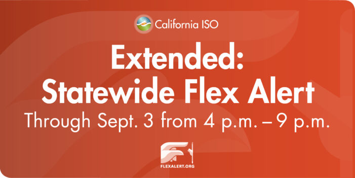 Flex Alert Issued for Saturday, September 3
