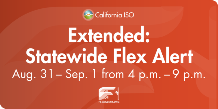 California ISO Extends Flex Alert to Thursday, Sept. 1