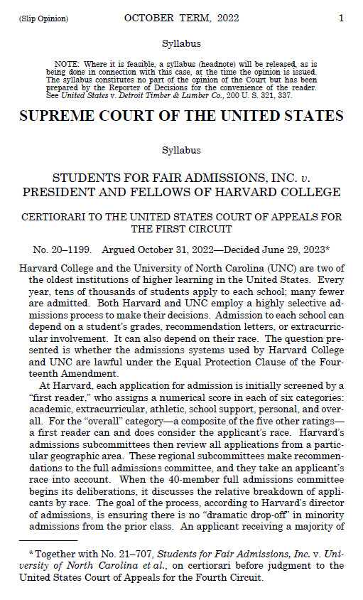 Supreme Court Strikes Down Affirmative Action in Ruling Against Harvard & UNC