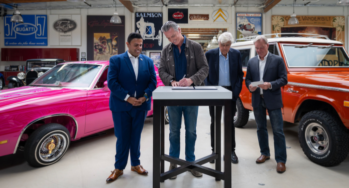 Governor Newsom visits Jay Leno’s Garage to Sign Legislation Celebrating & Preserving California’s Classic Car Heritage
